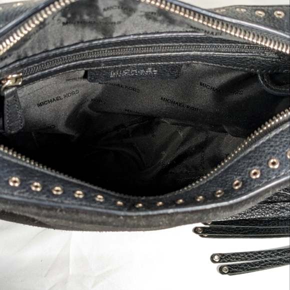 Michael Kors Brooklyn Camera Bag Suede Leather, Tassel & Rings Crossbody - Picture 9 of 15